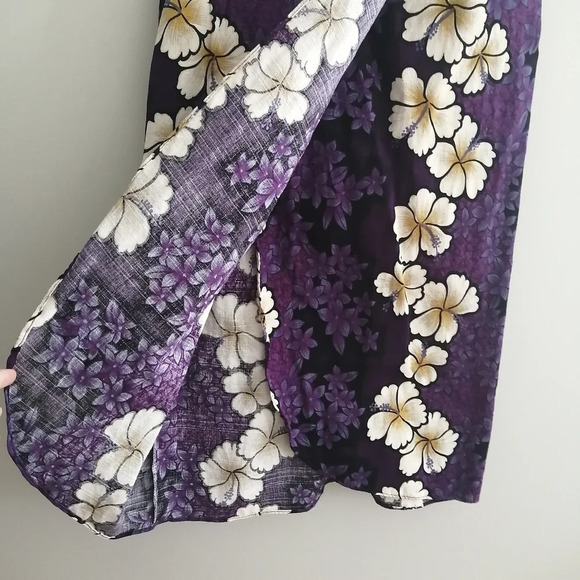 Hilo Hattie Hawaiian Purple Hibiscus Flower Sarong Wrap Skirt Adjustable XS - Picture 5 of 14